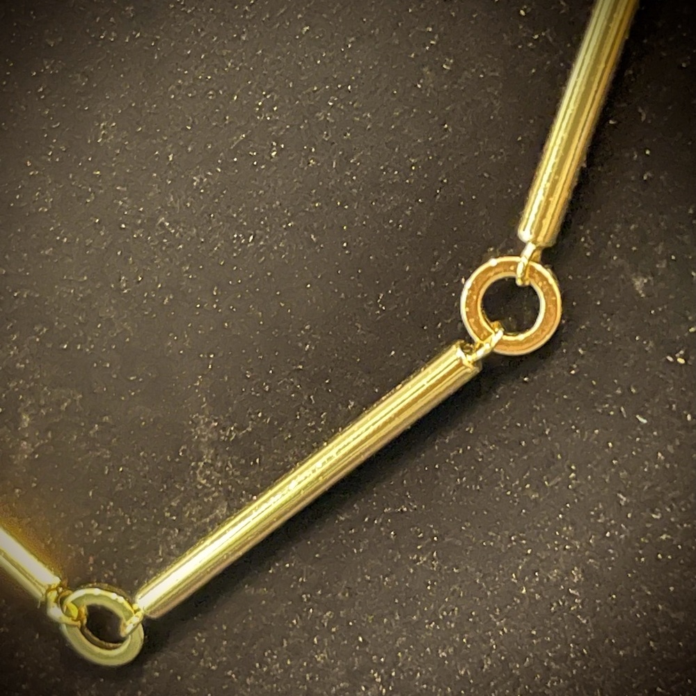 Yellow Gold Bar and Chain Necklace - Picture 3 of 5